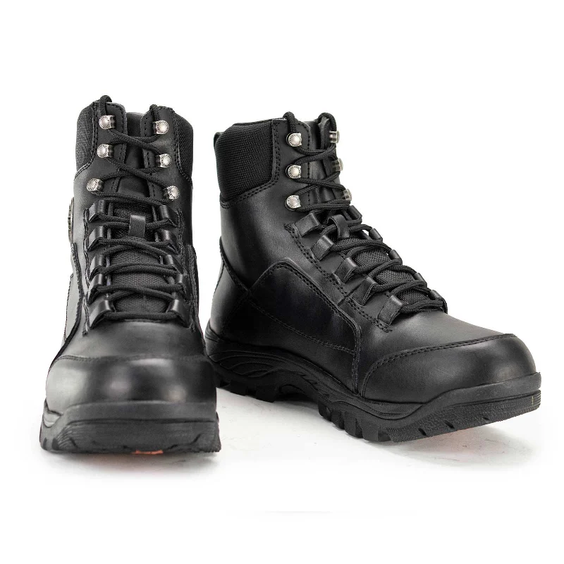 Soft Looks Milwaukee Leather MBM9081 Men’s Black Leather Swat Style-Tactical Lace-Up Motorcycle Riding Boots