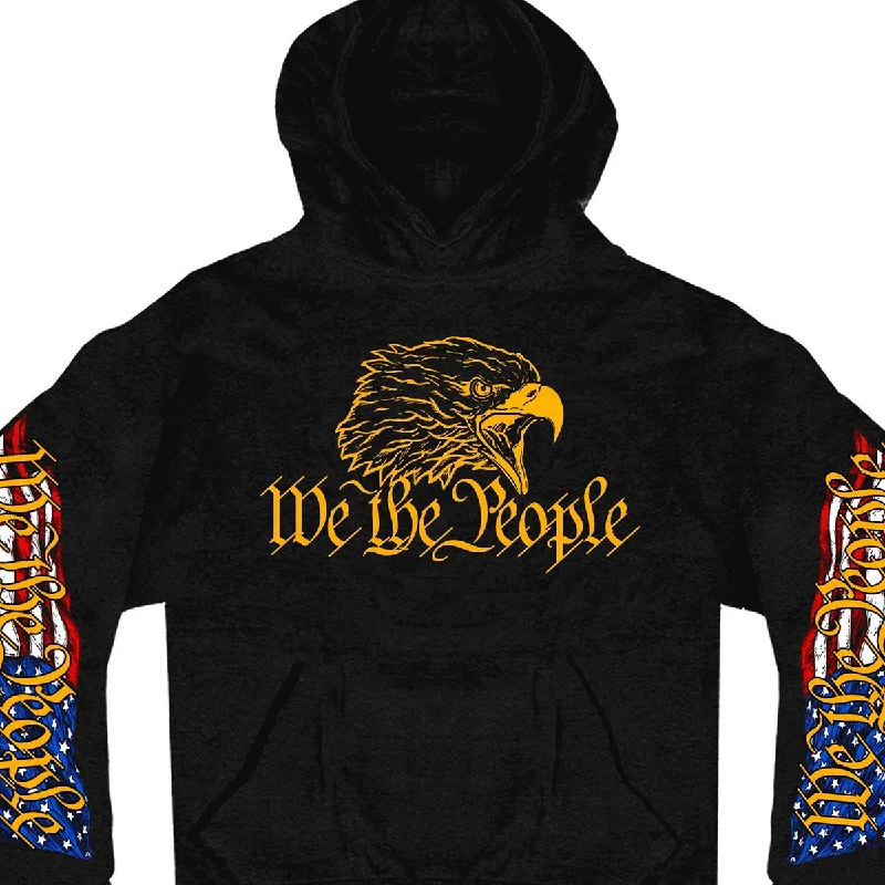 Timeless Outfits Hot Leathers GMS4485 Men’s Black ‘We the People’ Hoodie with Pocket