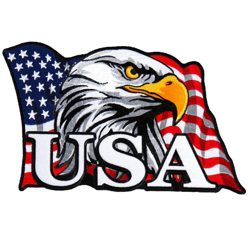 Knowledge And Elegance Hot Leathers PPA8010 American Flag Eagle Head 4" x 3" Patch