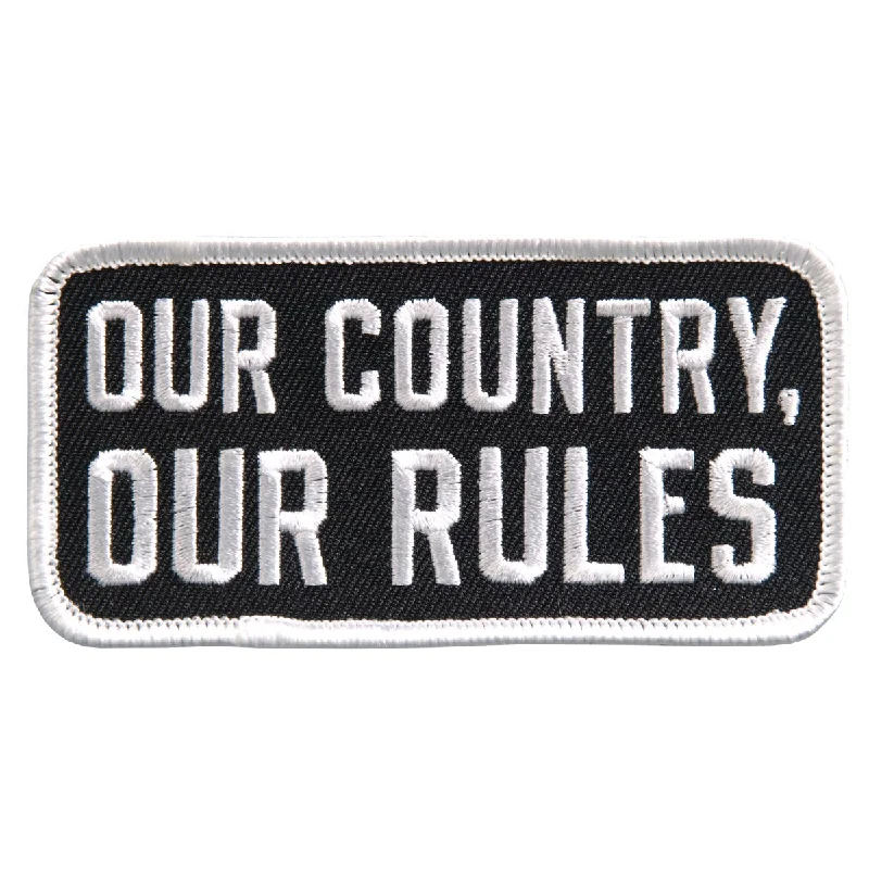 Exquisite Design Hot Leathers PPL9394 Our Country Our Rules Embroidered 4" x 2" Patch