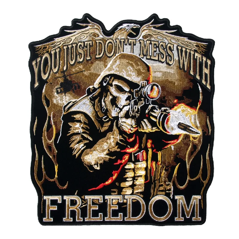 Floral Prints Hot Leathers PPA6367 Skull Soldier 10" x 11" Patch