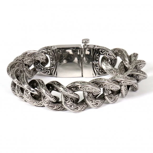 Cozy Lifestyle Hot Leathers JWB6204 Ornate Chain Large Links Bracelet