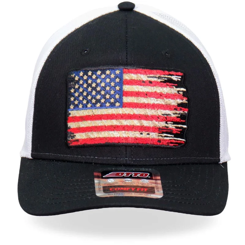 Easy Style Hot Leathers GSH1025 Tattered Flag Trucker Hat