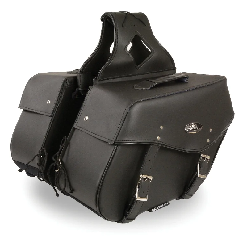 Sports Cool Milwaukee Leather SH55302ZB Black Large Zip-Off PVC Throw Over Saddlebags