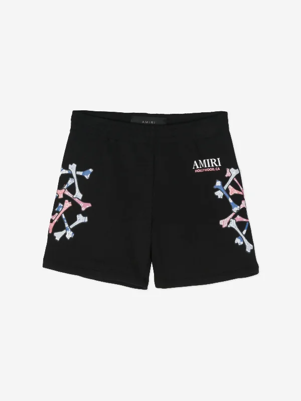 European And American Style Amiri Kids Bandana Bone Stacksed Shorts in Black