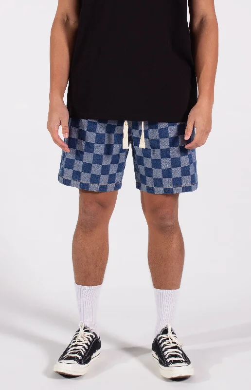 Bottom And Versatile Yeadon Denim Patchwork Short | Blue