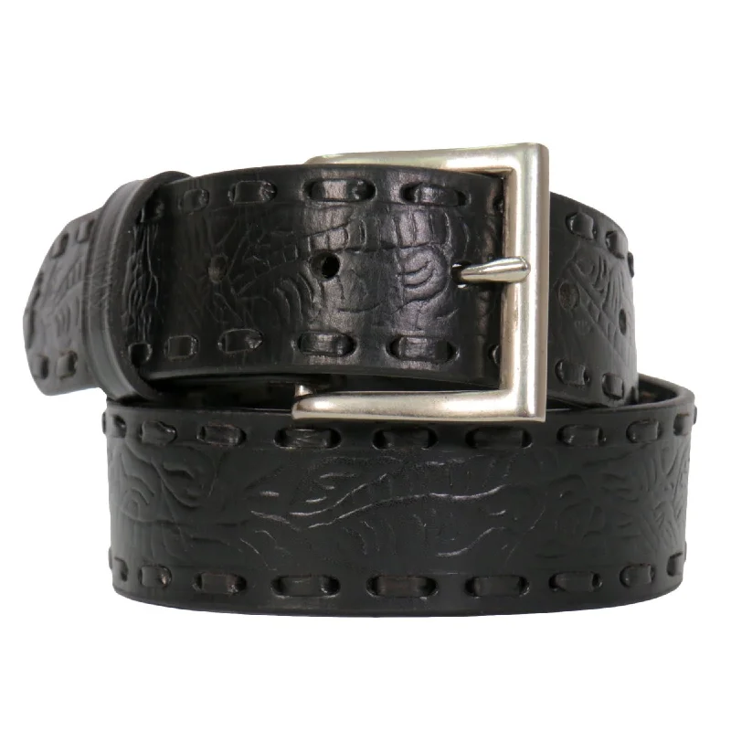 Easy Chic Wear Hot Leathers BLA1123 Embossed Leather Belt with Lacing