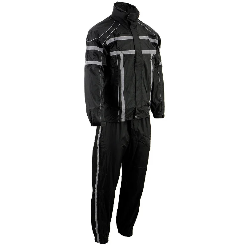 Trendy Comfort NexGen SH2331 Men's Black Water Resistant Rain Suit with Reflective Tape