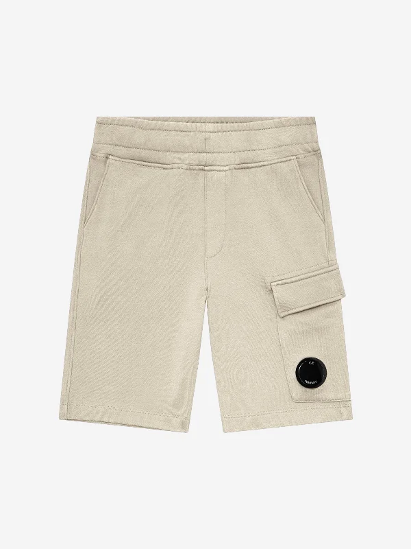 Age-reducing Style C.P. Company Boys Cargo Shorts in Green