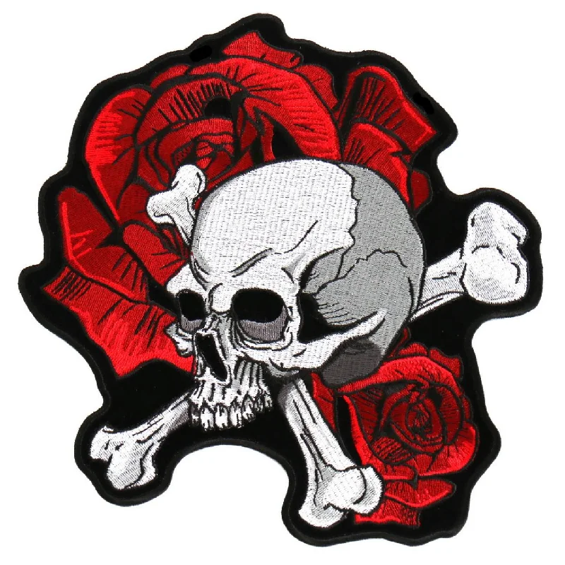 Fashionable In The Times Hot Leathers PPA7600 Skull and Roses 4" x 4.5" Patch