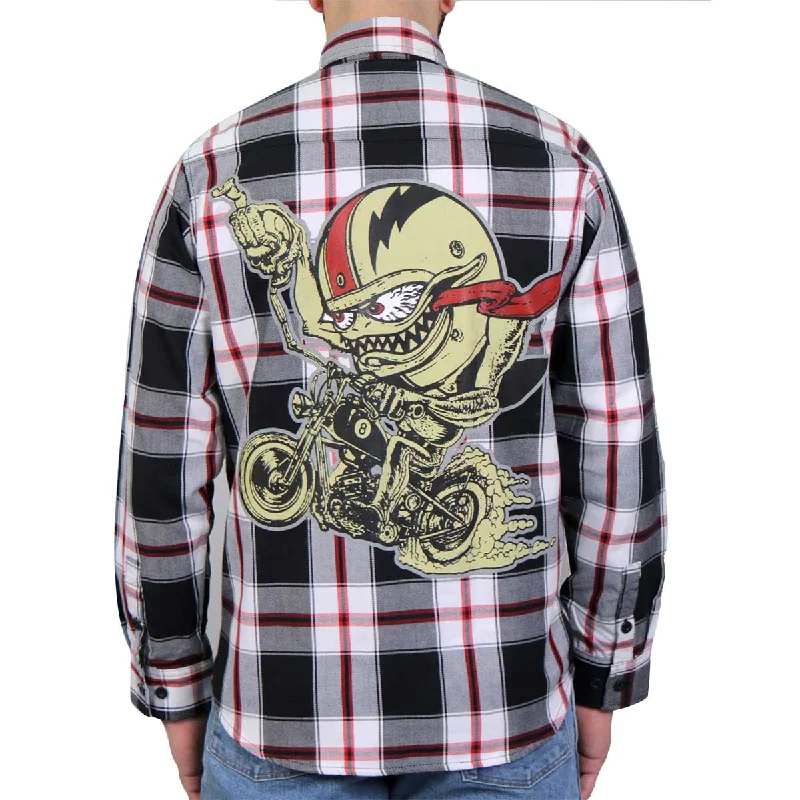 Soft Wearables Hot Leathers FLM2104 Men's Bobber Monster Flannel Long Sleeve Shirt