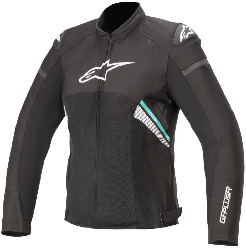 Fresh And Elegant Alpinestars Women’s Stella T-GP Plus R v3 Airflow Black, White and Teal Textile Jacket