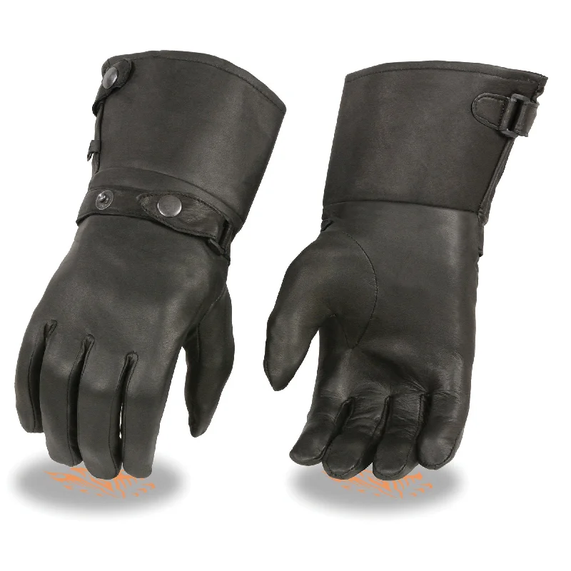 Noble And Elegant Xelement XG264 Men's Black Leather Thermal Lined Gauntlet Gloves