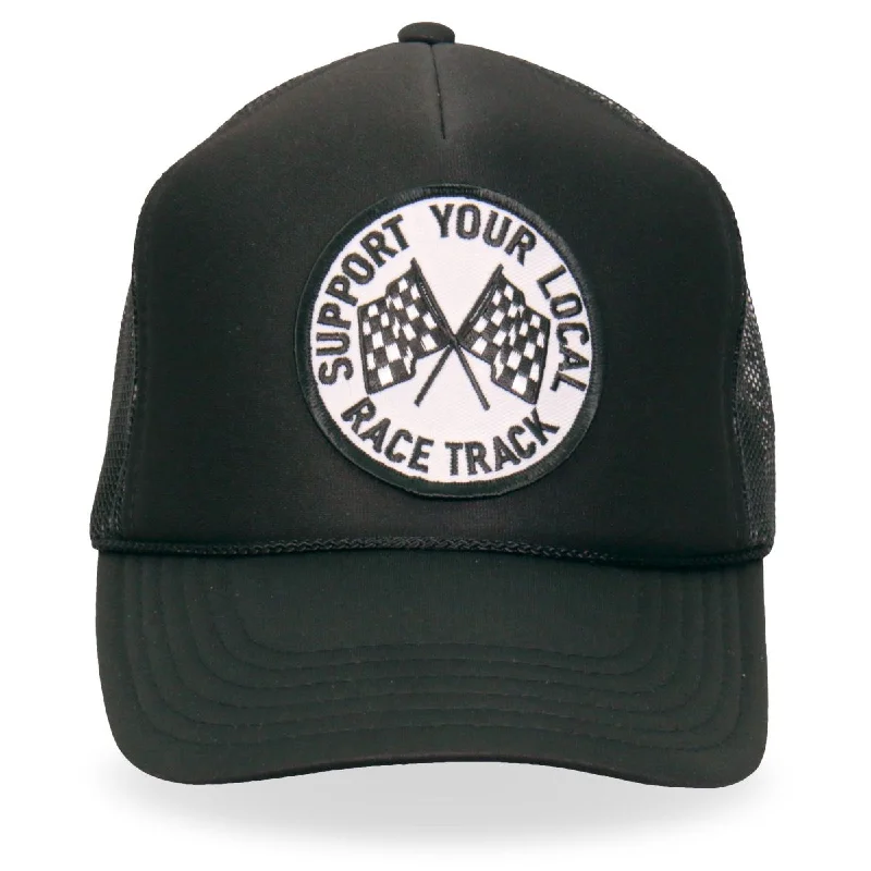Comfortable Wear Hot Leathers GSH1027 Support Your Local Race Track Trucker Hat