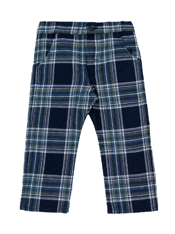 Soft Fashion Classic Navy Plaid Trousers