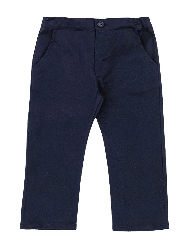 Casual Chic Navy Straight Leg Trousers