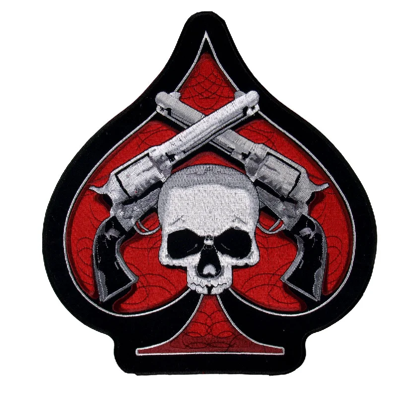 Fresh And Fashionable Hot Leathers PPA1877  Skull and Pistols 10" x 11" Patch