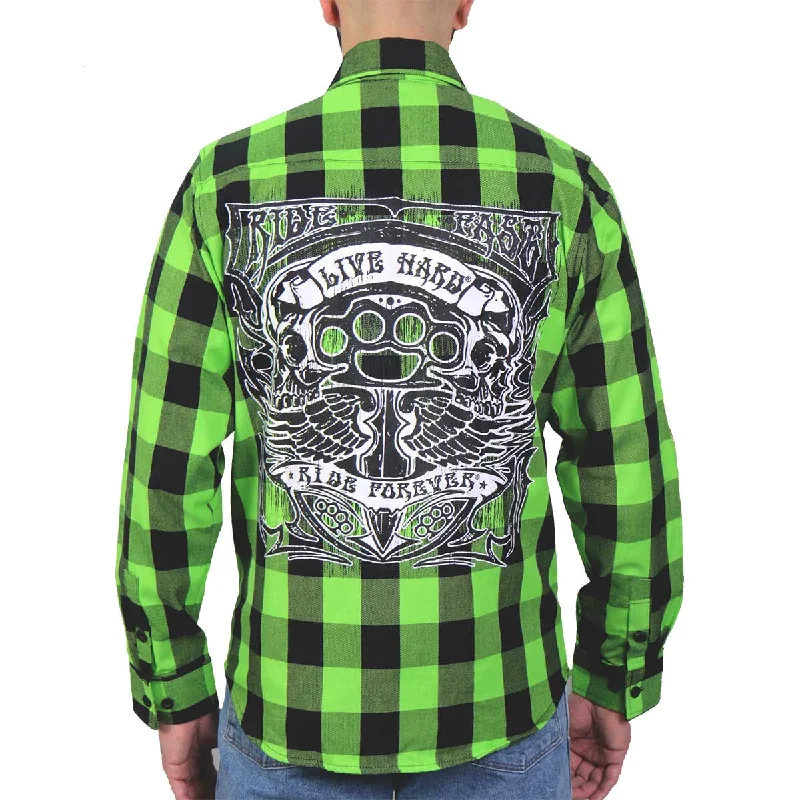 Relaxed Clothing Hot Leathers FLM2106 Men's Brass Knuckles Flannel Long Sleeve Shirt