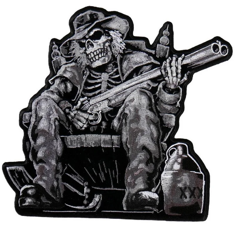 Slightly Flared Design Hot Leathers PPA8107 Moonshine Skeleton 9"X9" Patch