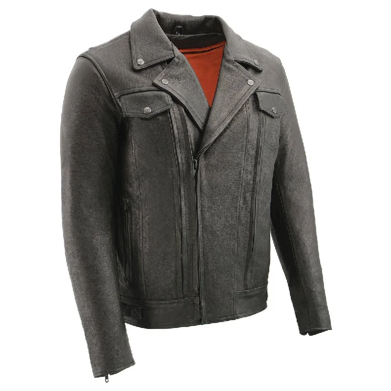 Girl Style Milwaukee Leather MLM1520 Men's Pistol Pete Vented Black Leather Cruiser Jacket Girl Style Milwaukee Leather MLM1520 Men's Pistol Pete Vented Black Leather Cruiser Jacket