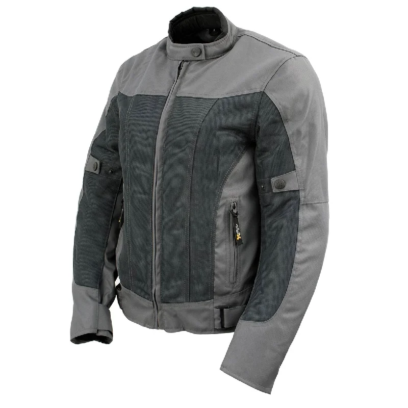 Cozy Knits Xelement Women's Shade Grey Textile and Mesh Scooter Motorcycle Biker Jacket with X-Armor XS22012
