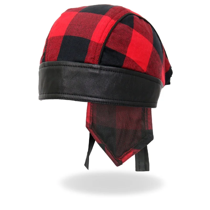 Creative Prints Hot Leathers HWH1108 Red Buffalo Plaid Headwrap