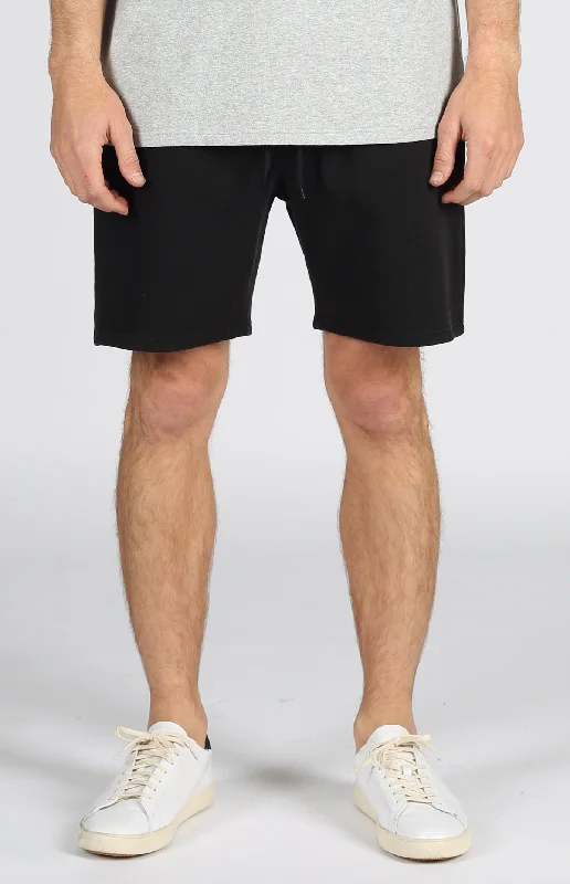 Soft Feel Fleece Jogger Short | Black