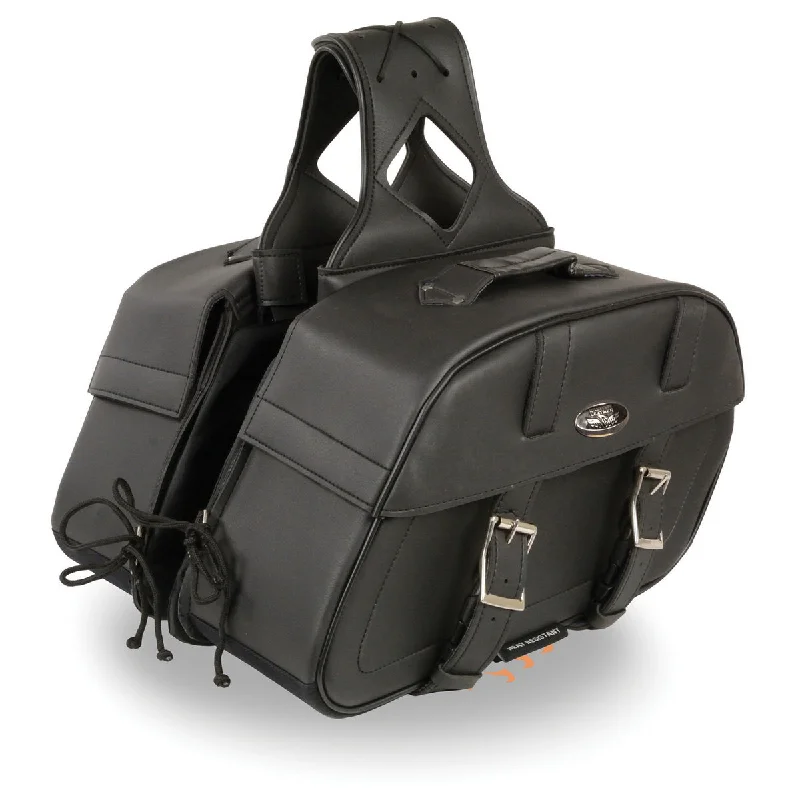 Elegant And Elegant Milwaukee Leather SH611ZB Black Zip-Off PVC Throw Over Rounded Motorcycle Saddlebags