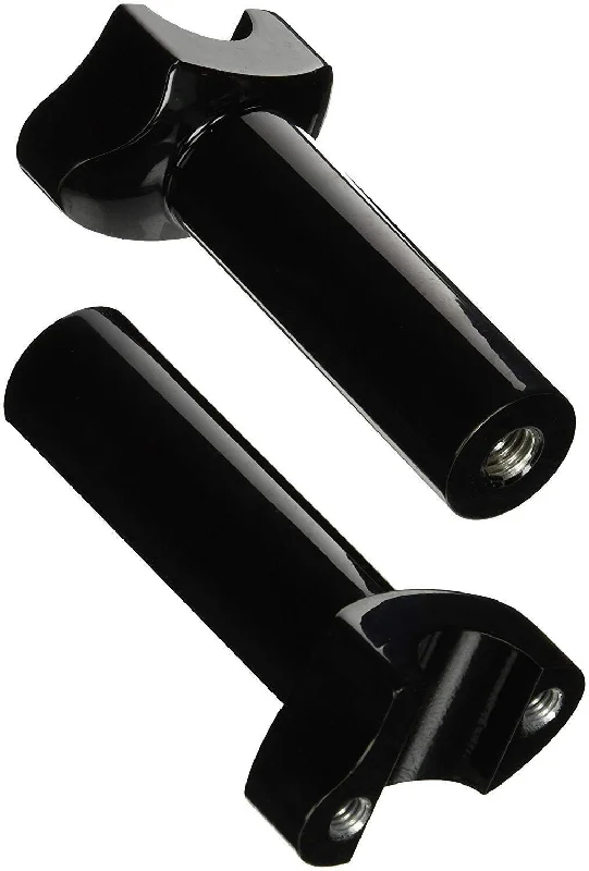 Relaxed Fashion HardDrive Forged Black Straight Handlebar Risers with 4.5in. Rise for Harley Davidson