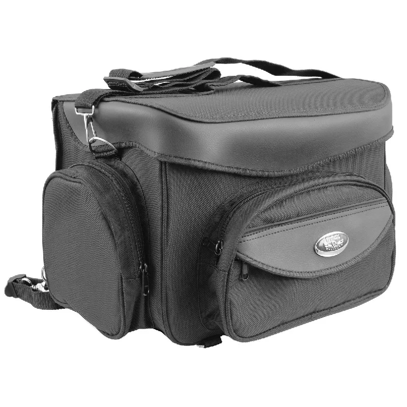 Warm Winter Series Milwaukee Leather SH685 Medium Black Motorcycle Cooler Textile Sissy Bar Bag