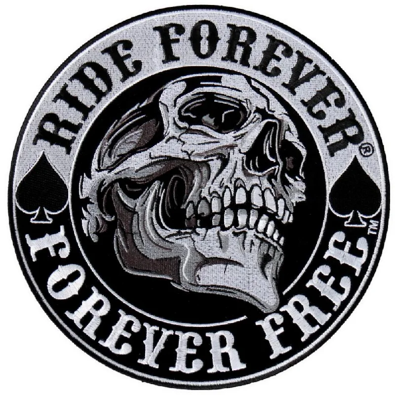 European Plan Hot Leathers PPA8217 Ride Forever, Forever Free Skull 9" x 9" Patch