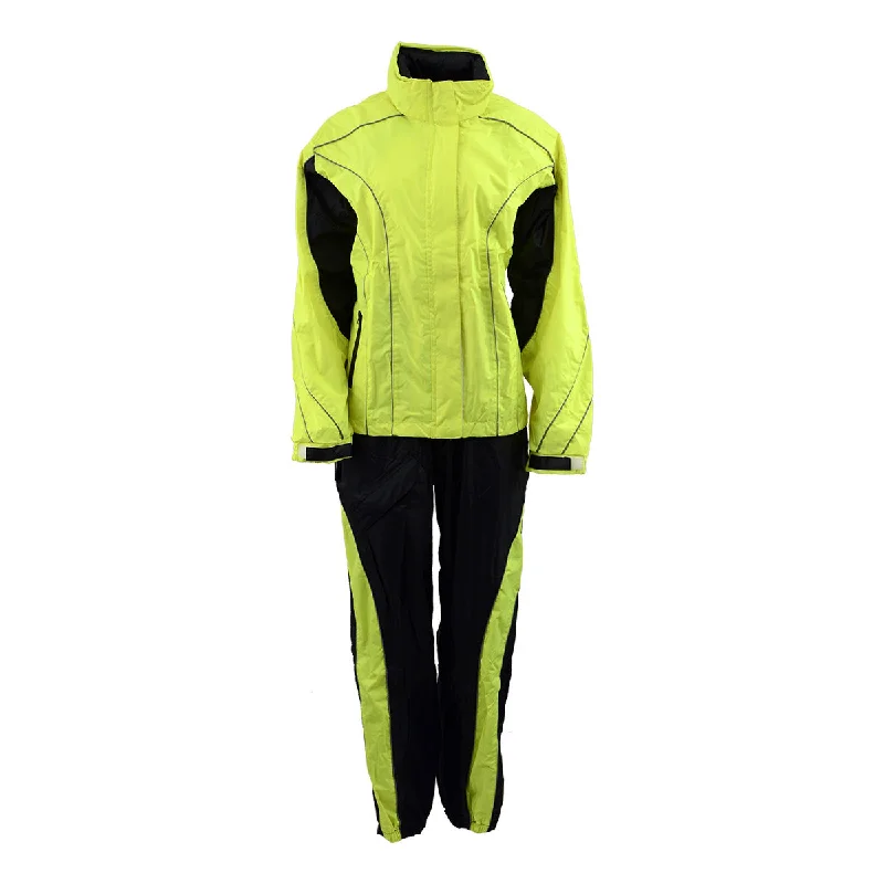 Hooded design NexGen Men’s XS5021 Neon Green Hi-Viz Hooded Water Proof Rain Suit