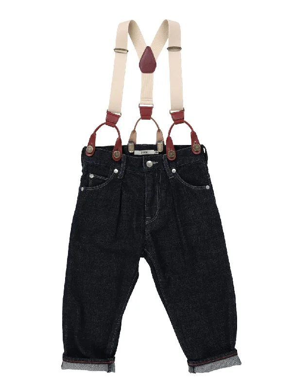 Elegant And Charming Denim Suspender Trousers