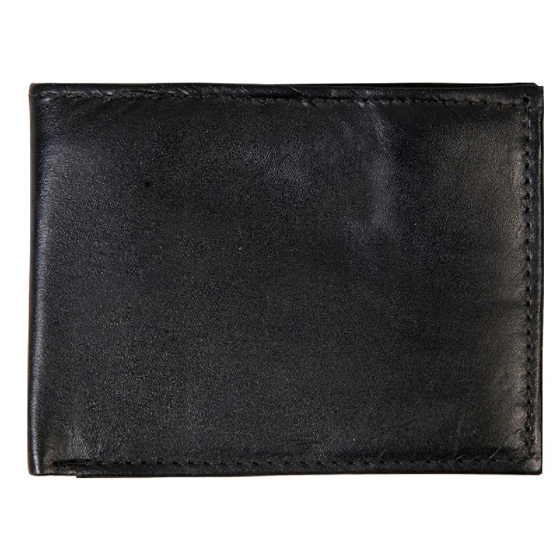 High-end Wear Hot Leathers WLD1005 Black Leather Bi-Fold Wallet