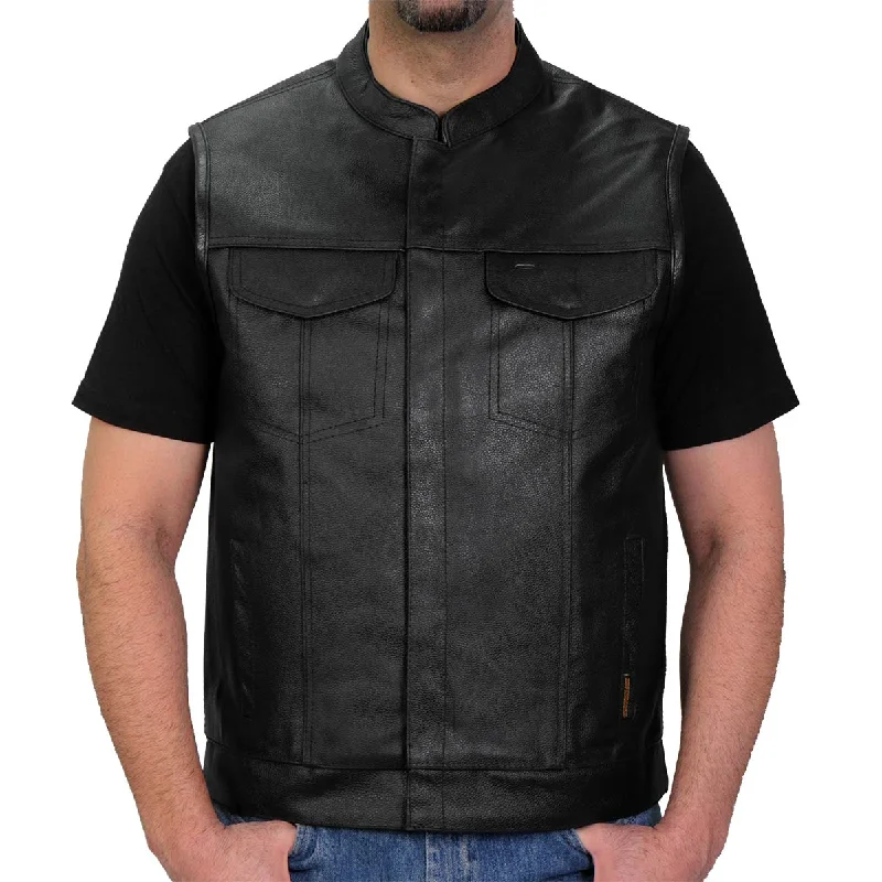 Relaxed Chic Hot Leathers VSM1039 Men's Black 'Conceal and Carry' Club Leather Vest