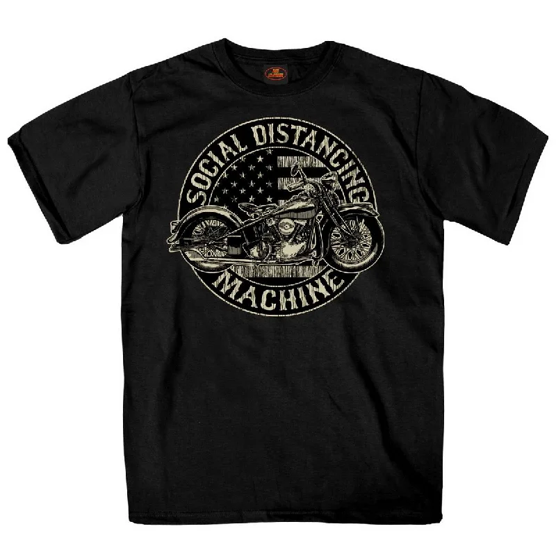 Relaxed Fit Wear Hot Leathers GMS1475 Men's Social Distancing Machine Black Short Sleeve T-Shirt