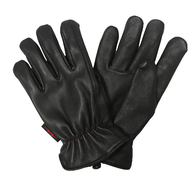 Casual Comfort Wear Hot Leathers GVD2004 Uni-Sex 'Red and Black Flannel Lined' Deer Skin Leather Gloves