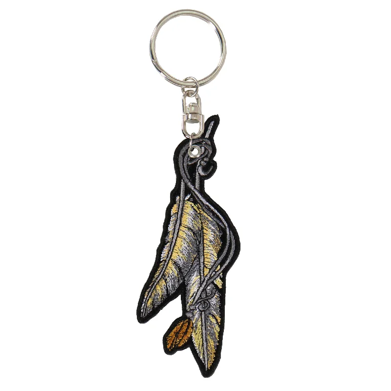 Warm Chic Hot Leathers KCH1051 Feather Embroidered Keychain