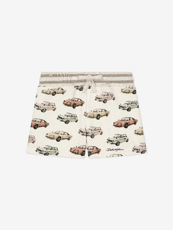 Warm Winter Series Dolce & Gabbana Baby Boys Car Print Shorts in Ivory