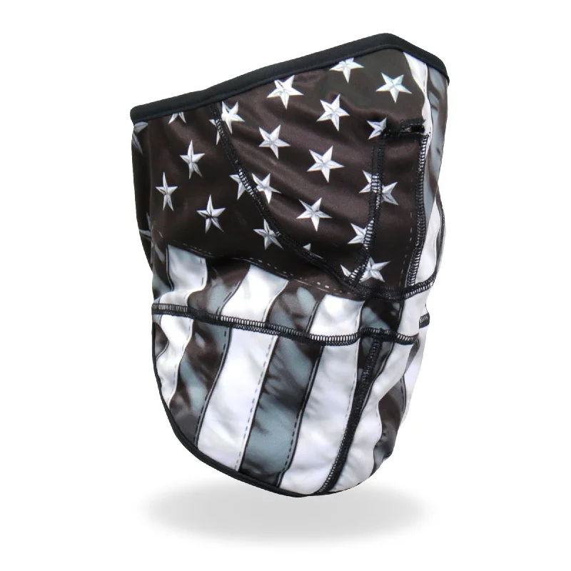 Trendy Dresses Hot Leathers FWC2004 Grey American Flag Face Wrap Neck Warmer