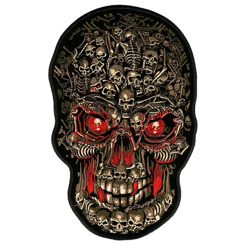 Soft Style Hot Leathers PPA4027 Skull Made of Skulls Patch 8” x 12”
