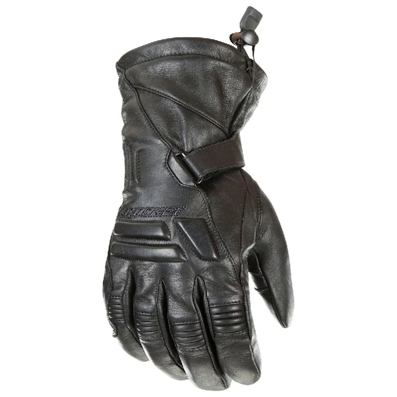 Knitted Design Joe Rocket 'Windchill' Mens Black Leather Motorcycle Gloves