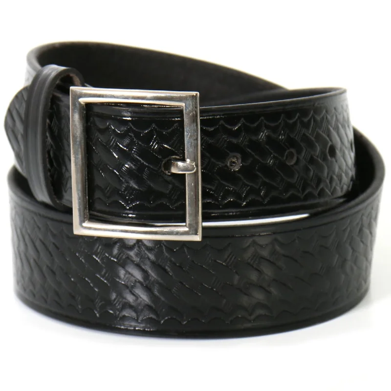 Cozy Fitting Hot Leathers BLE1017 Basket Weave Genuine Leather Garrison Belt with Removable Buckle