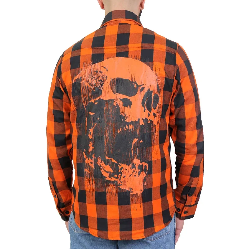 Cozy Street Style Hot Leathers FLM2108 Men's Ancient Skull Flannel Long Sleeve Shirt