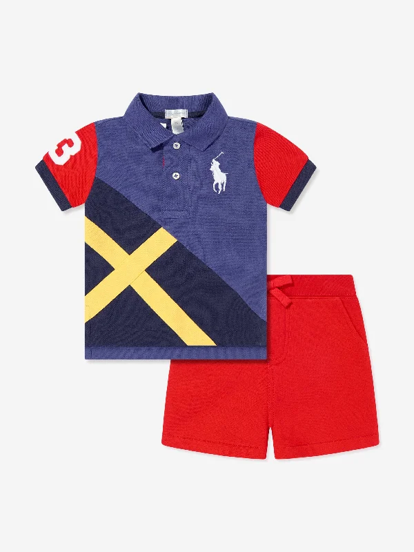 Elegant And Casual Ralph Lauren Baby Boys Polo Shirt And Shorts Set in Multicolour