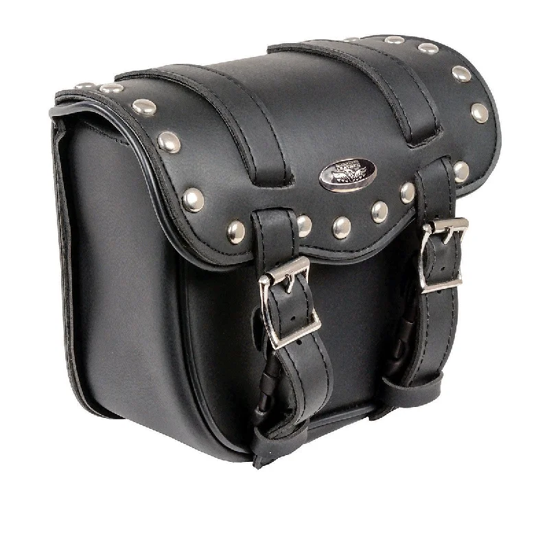 Classic Series Milwaukee Leather SH546 Small Black PVC Studded Motorcycle Sissy Bar Bag