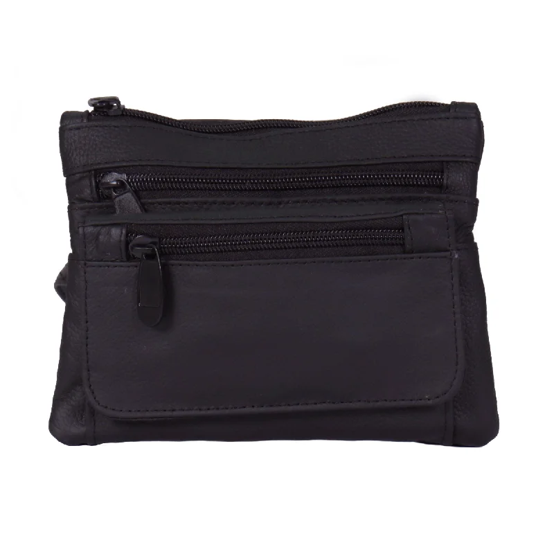 Cozy Chic Hot Leathers CPL5011 Black Ladies Clip Pouch with Cell Pocket