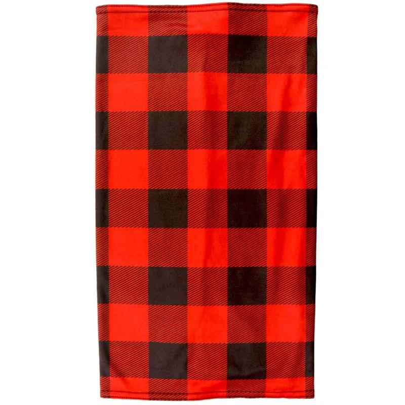 Fashion Design Hot Leathers HWN2022 Red & Black Plaid Neck Gaiter
