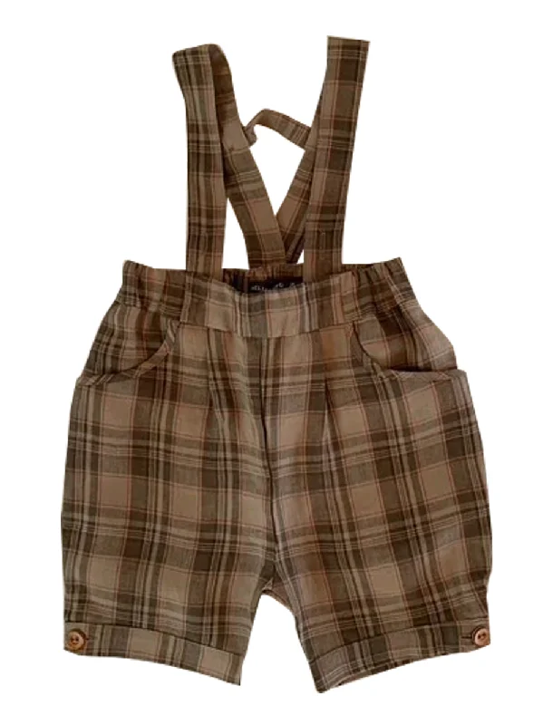 Customized Version Gigi Beige Checked Shorts