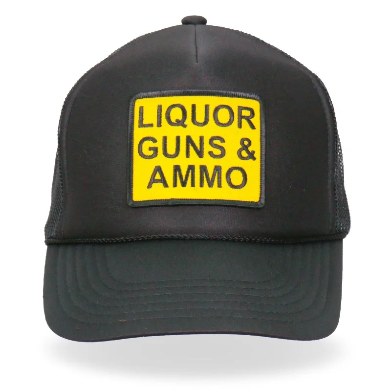 Versatile Comfort Hot Leathers GSH1033 Liquor Guns Ammo Trucker Hat